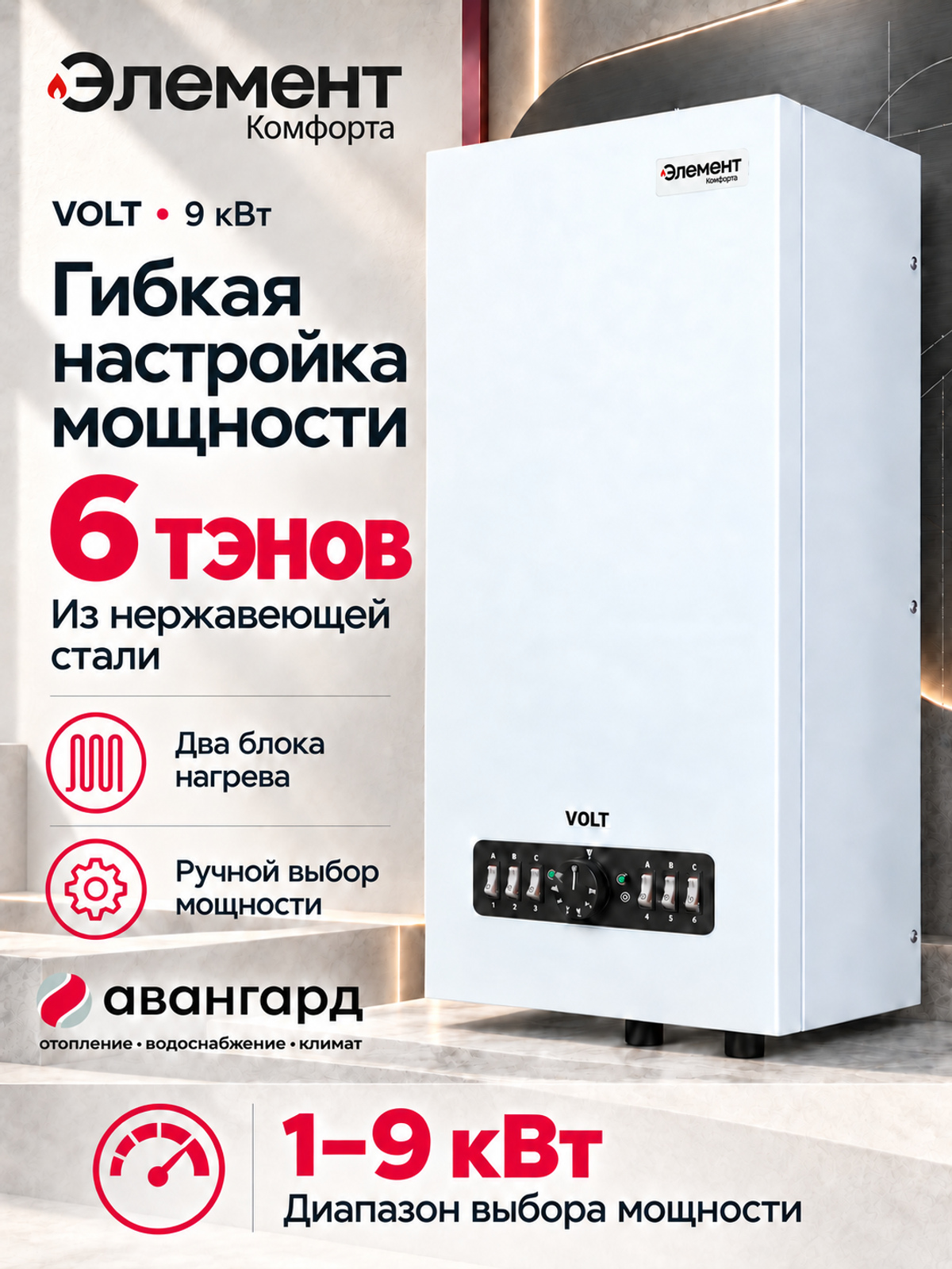 Котел электрический (миникотельная) Элемент Комфорта VOLT - 9