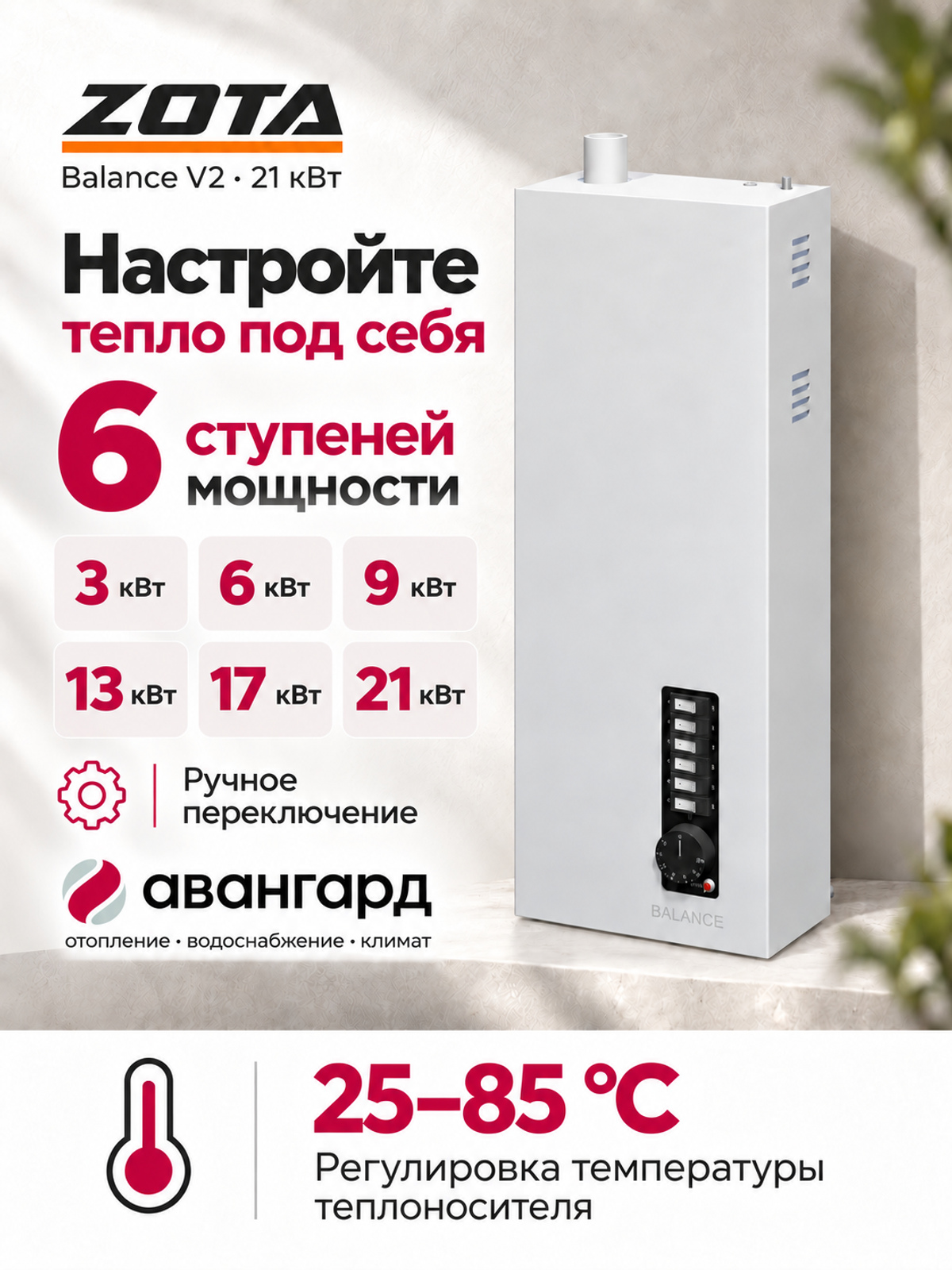Котел отопительный электрический  ZOTA Balance V2 - 21 кВт