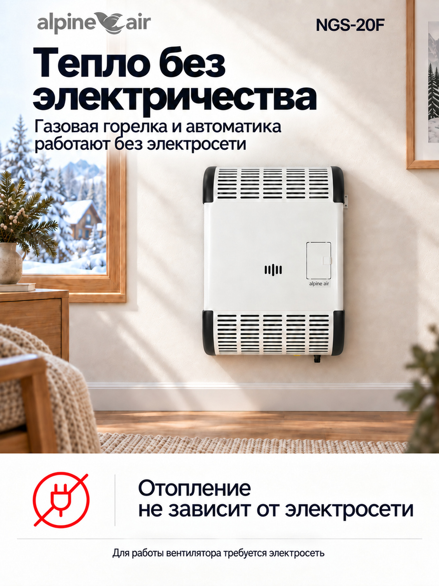 Газовый конвектор Alpine Air NGS-20F, чугунный