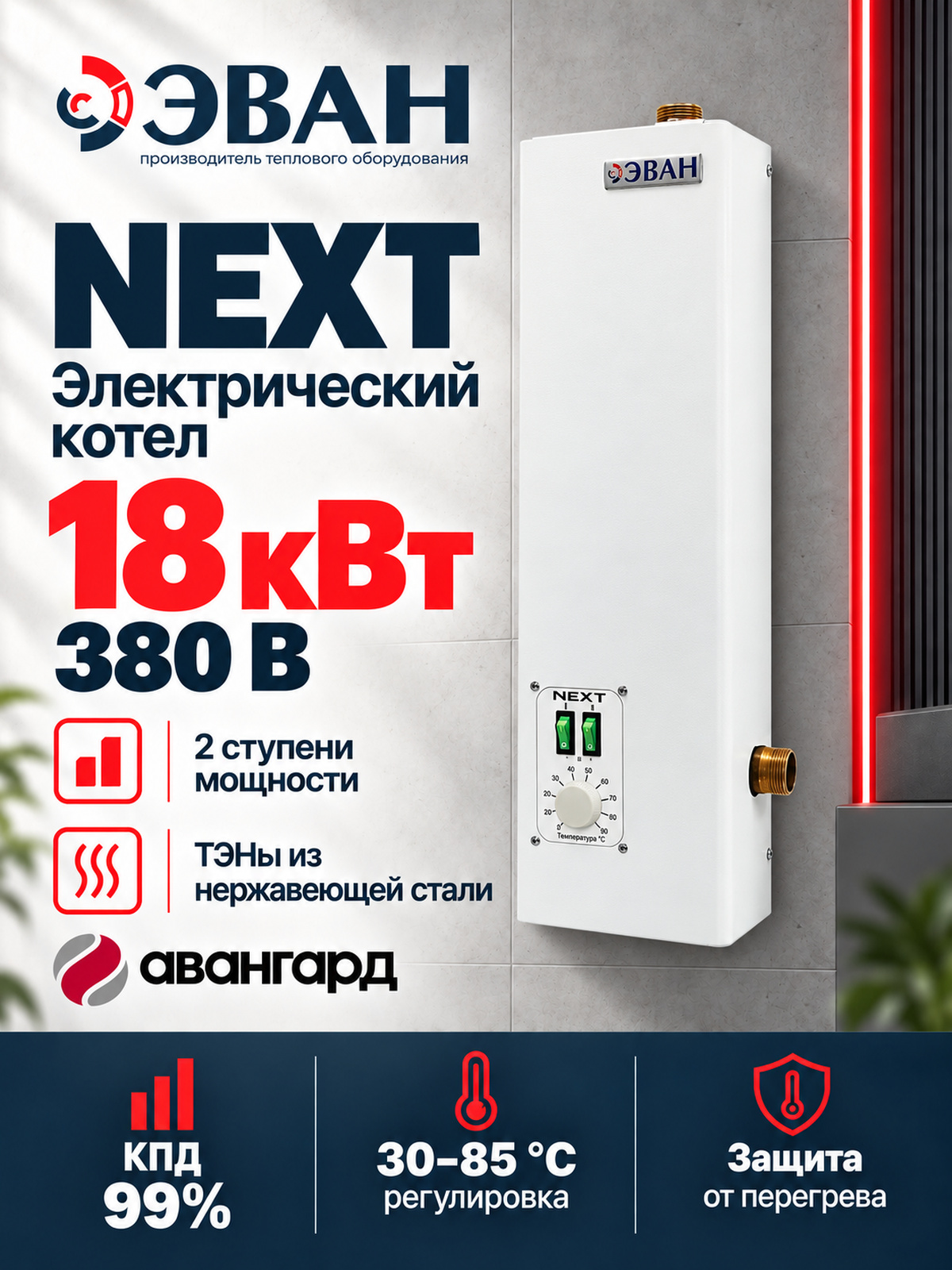 Электрический котел ЭВАН NEXT - 18