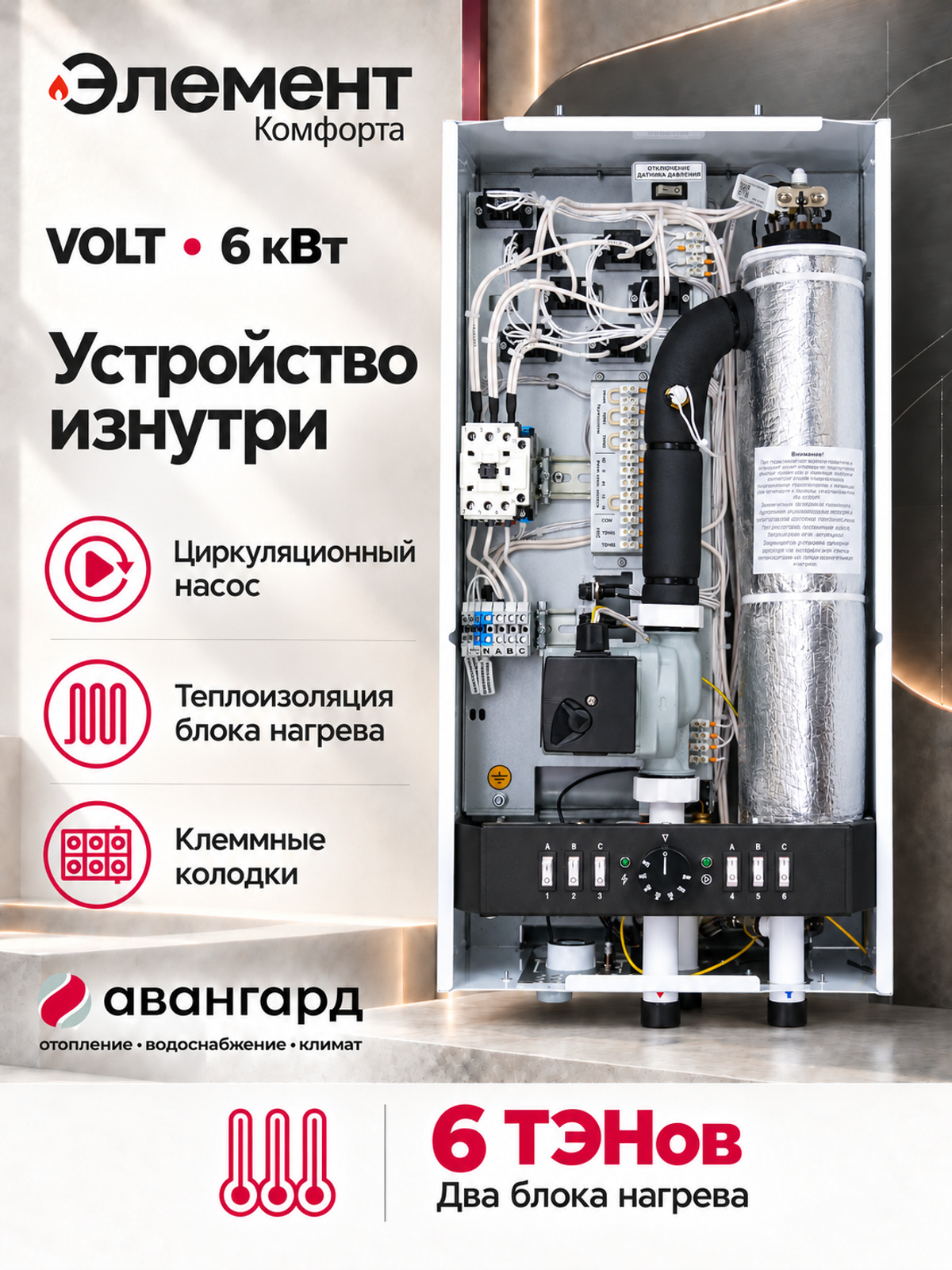 Котел электрический (миникотельная) Элемент Комфорта VOLT - 6