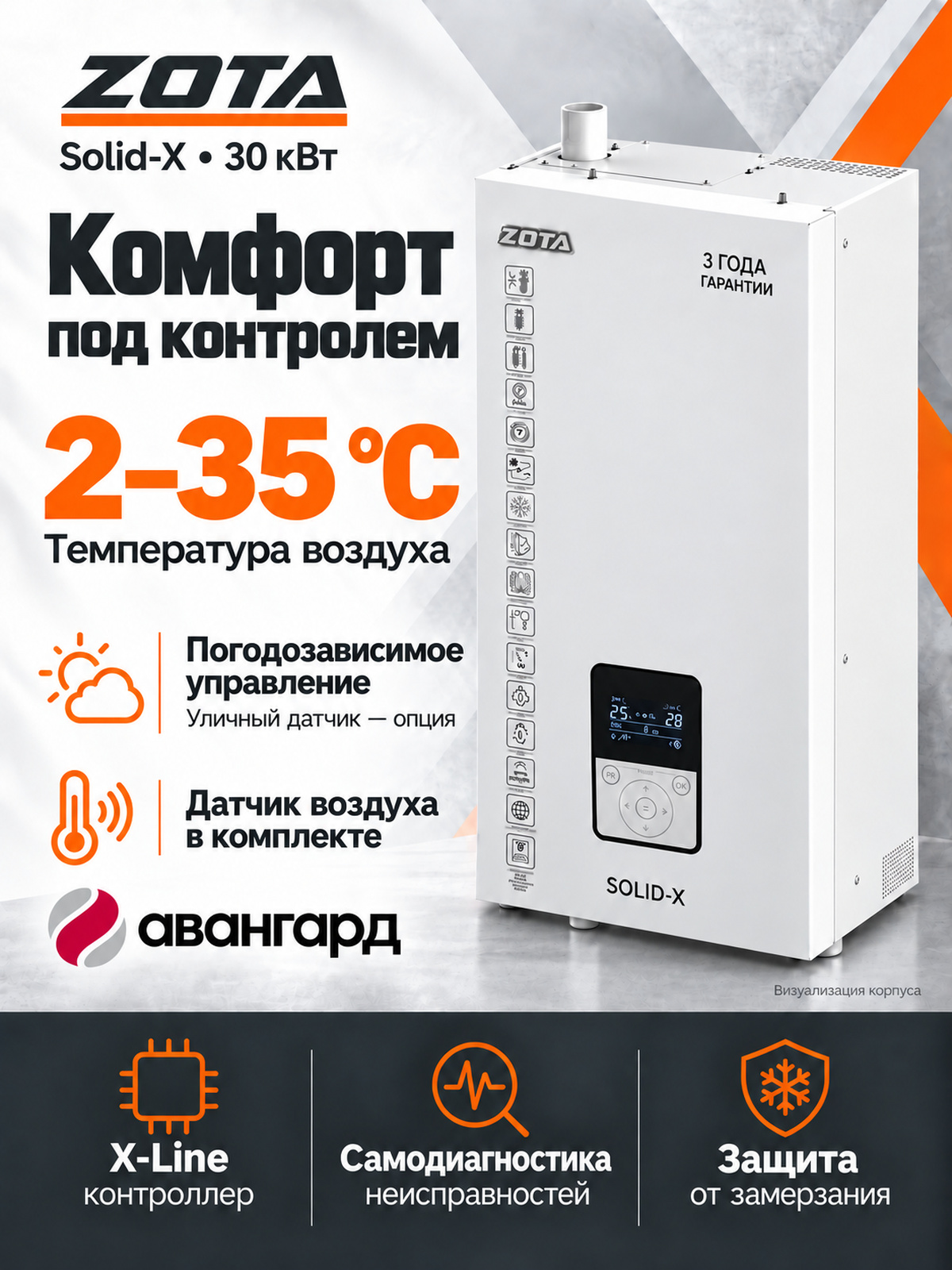 Котел отопительный электрический ZOTA SOLID X - 30