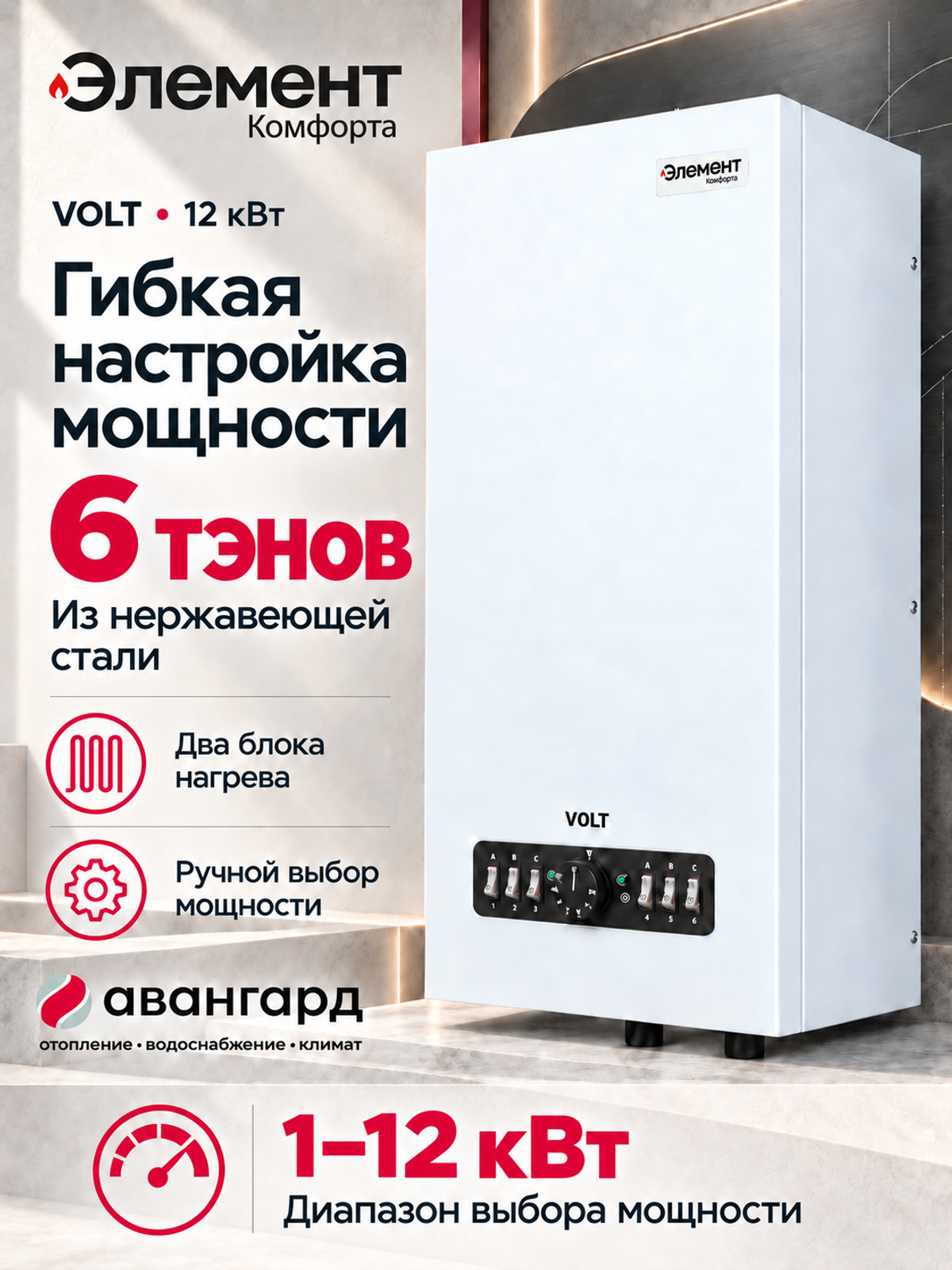 Котел электрический (миникотельная) Элемент Комфорта VOLT - 12