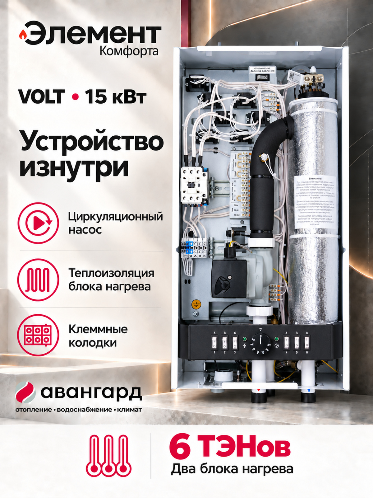 Котел электрический (миникотельная) Элемент Комфорта VOLT - 15