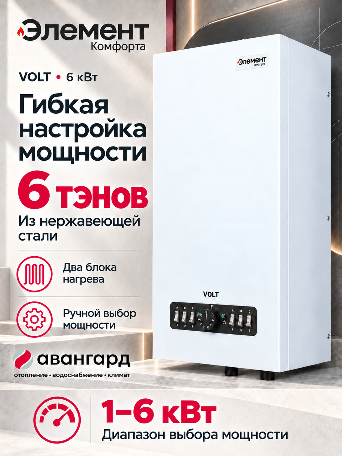 Котел электрический (миникотельная) Элемент Комфорта VOLT - 6