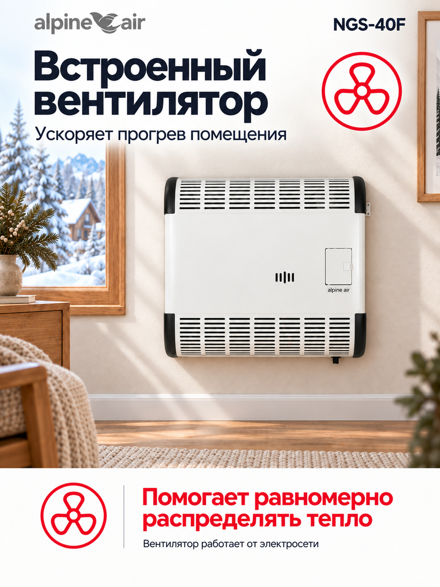 Газовый конвектор Alpine Air NGS-40F, чугунный