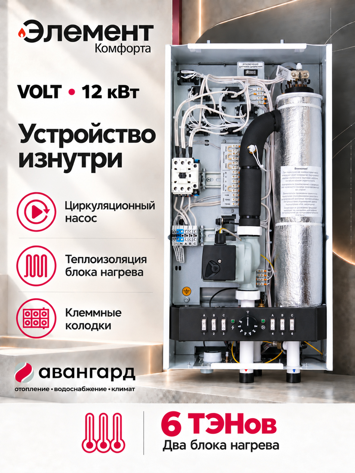 Котел электрический (миникотельная) Элемент Комфорта VOLT - 12